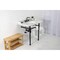 Kingston Brass 36 Carrara Marble Console Sink with Stainless Steel Legs, Marble WhiteMatte Black LMS36M80ST - alternate 5